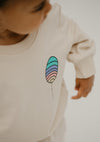 Kleine May Sweatshirt Set cremefarben mit Ballon Print